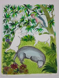 “Playtime” Milan Todd lithograph 1985, hand coloured “Playtime” Milan Todd lithograph 1985, hand coloured