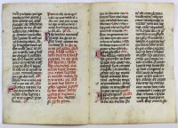 SOLD Bifolium Missal leaf, c.1420, Italy. SOLD Bifolium Missal leaf, c.1420, Italy.