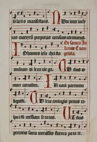 Hufnagel neumes notation. Incunable liturgical chant leaf, c.1498 Hufnagel neumes notation. Incunable liturgical chant leaf, c.1498