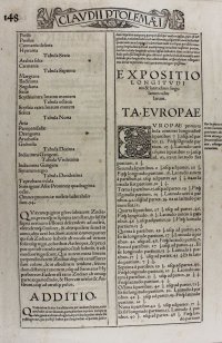 Ptolemy's "Geographica" leaf, 1535 edition, Lyon. Ptolemy's "Geographica" leaf, 1535 edition, Lyon.