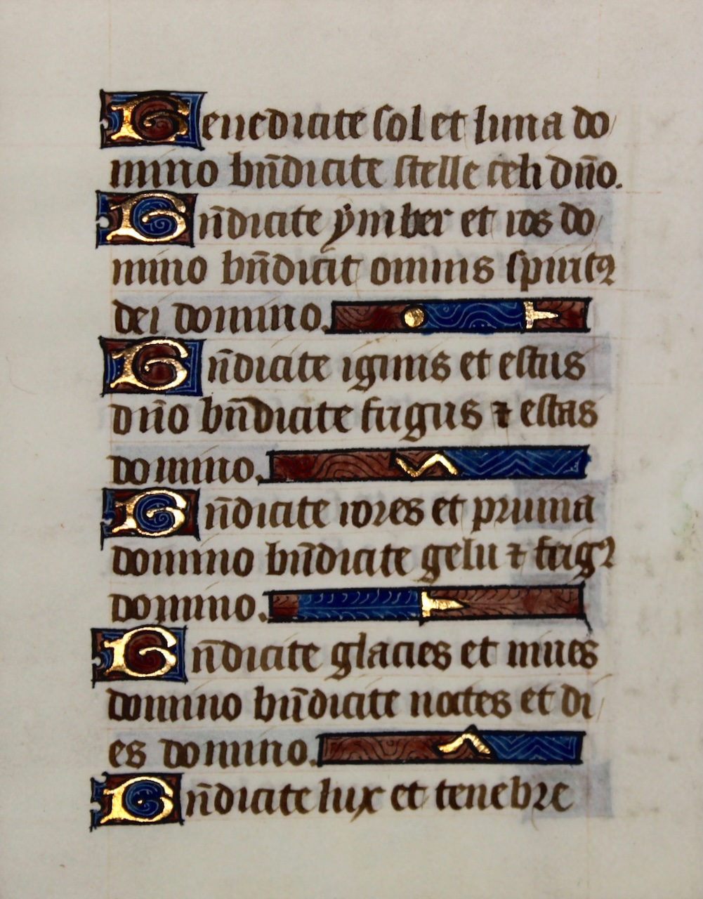 The Song of the Three Children Illuminated Book of Hours leaf, c.1480, France. The Song of the Three Children Illuminated Book of Hours leaf, c.1480, France.