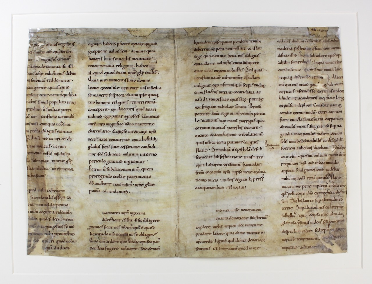 SOLD A remarkable manuscript bifolium from the turn of the twelfth century. Gregory the Great’s letters in a clear, precise Carolingian script. SOLD A remarkable manuscript bifolium from the turn of the twelfth century. Gregory the Great’s letters in a clear, precise Carolingian script.